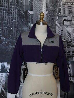 Cropped Fleece Purple North Face Jacket